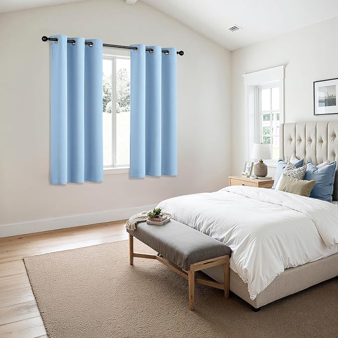 MIULEE Blackout Curtains for Bedroom 2 Panels 40 x 63 Inch Long Sky Blue | - Image 6