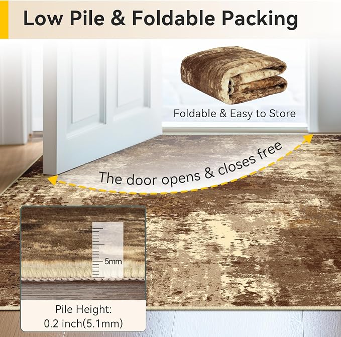 RELEANY Washable 6'x9' Abstract Area Rug - Image 6