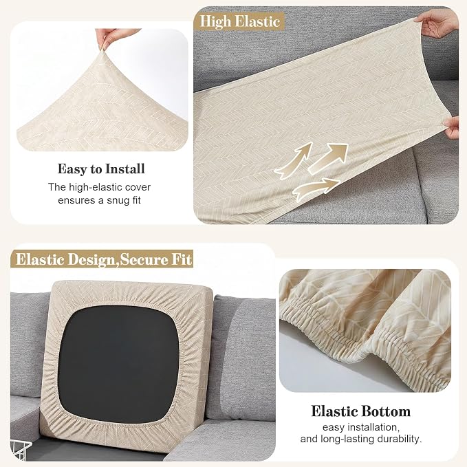 8Pcs Patio Cushion Covers Stretch Outdoor Furniture Protector Slipcovers | - Image 5