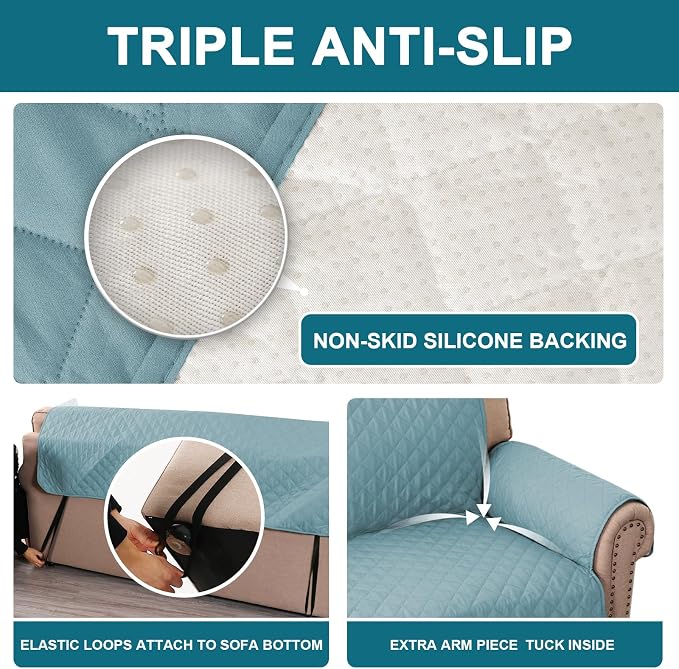 Turquoize 100% Waterproof Sofa Covers Couch Cover Sofa Cover - Image 4
