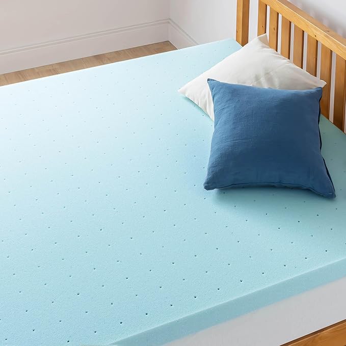 Best Price Mattress 3 Inch Ventilated Memory Foam Mattress Topper, Cooling Gel Infusion, CertiPUR-US Certified, Dorm Essentials, Full