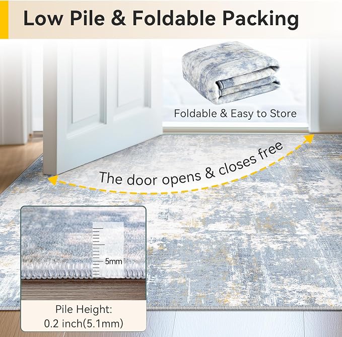 RELEANY Washable 9'x12' Abstract Area Rug - Image 8