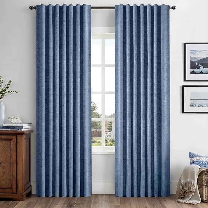 MIULEE 100% Blackout Linen Curtains by MIULEE