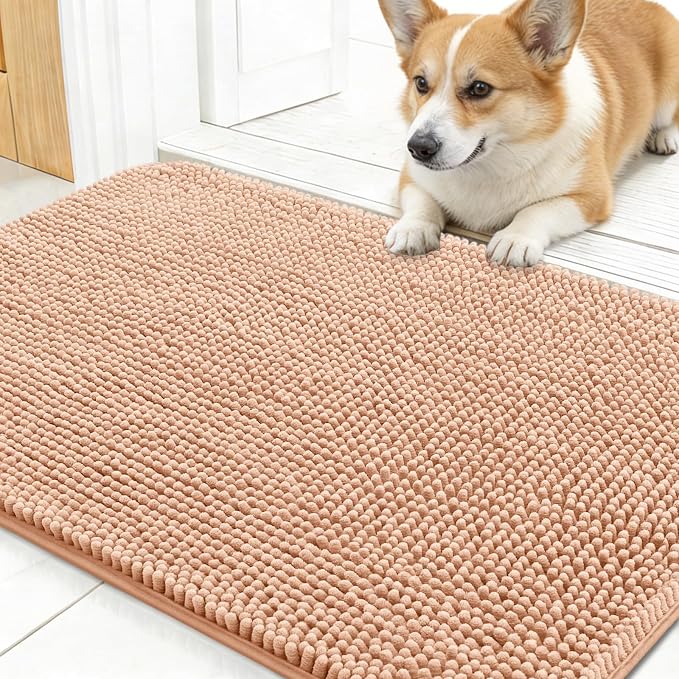 OLANLY Dog Door Mat for Muddy Paws 24x16, Super Absorbent Chenille Mud Mat | by OLANLY