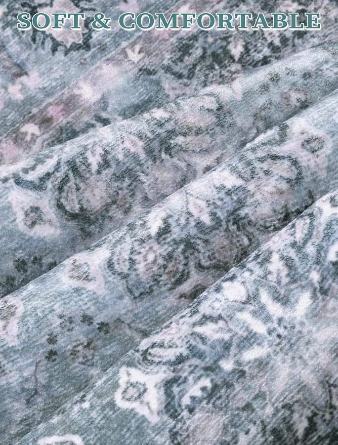 SERISSA 2'6"x8' Washable Non Slip Floral Boho Runner Rug - Image 4