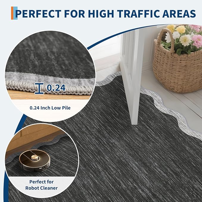 GarveeHome Scalloped Area Rug 4x6 - Image 6