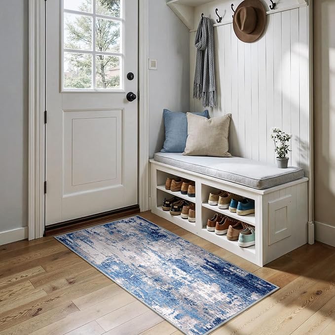 RELEANY Washable 2'x5' Abstract Area Rug by RELEANY