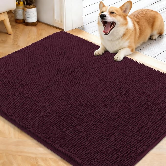 OLANLY Dog Door Mat for Muddy Paws 40x32, Super Absorbent Chenille Mud Mat | by OLANLY