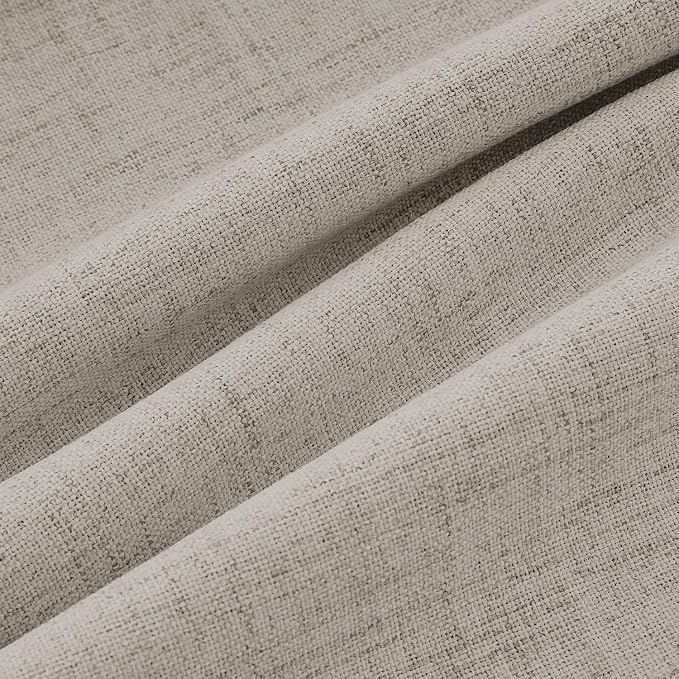 MIULEE 100% Blackout Linen Curtains 42 x 90 Inch Pebble Taupe 2 Panels | - Image 9