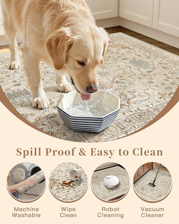 Madane Washable Kitchen Rug Set of 3 Small Area Rugs Non-Slip - Image 7