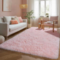 Soft Pink Fluffy Shag Pastel Area Rugs by PAGISOFE
