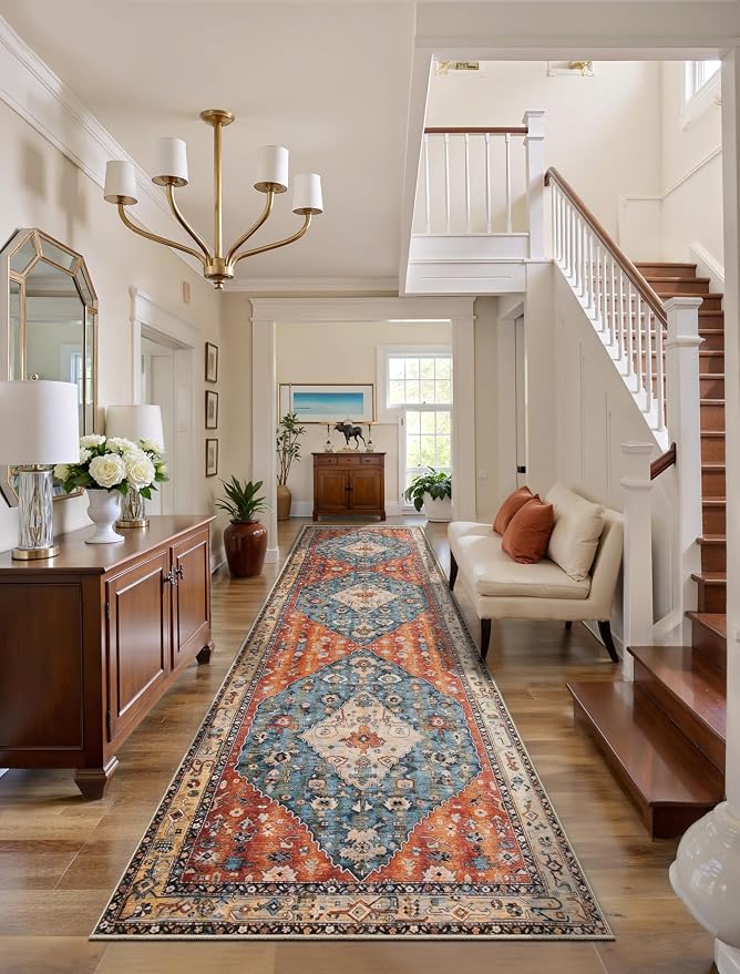 SERISSA 3x8 Washable Non Slip Boho Runner Rug by SERISSAHomeDecorCollection