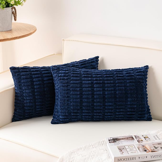 Aegero Pack of 2 Corduroy Decorative Throw Pillow Covers 12x24 Inch by Unknown