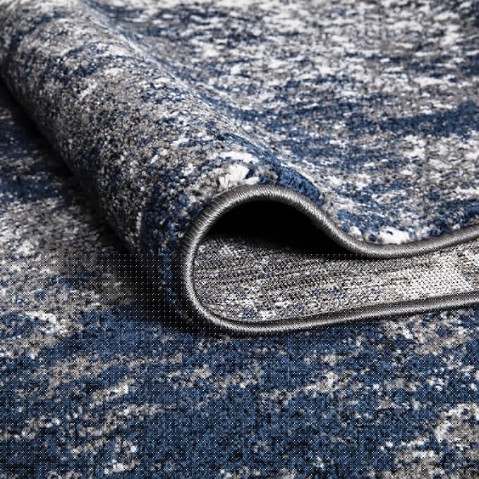 Keen Home Design Area Runner Rugs - 2x10 Non-Shedding, Abstract Runner for Kitchen, Living Room, Bedroom, Dining Room, Entryway - Size: 2'8" x 9'11", Navy/Grey/White