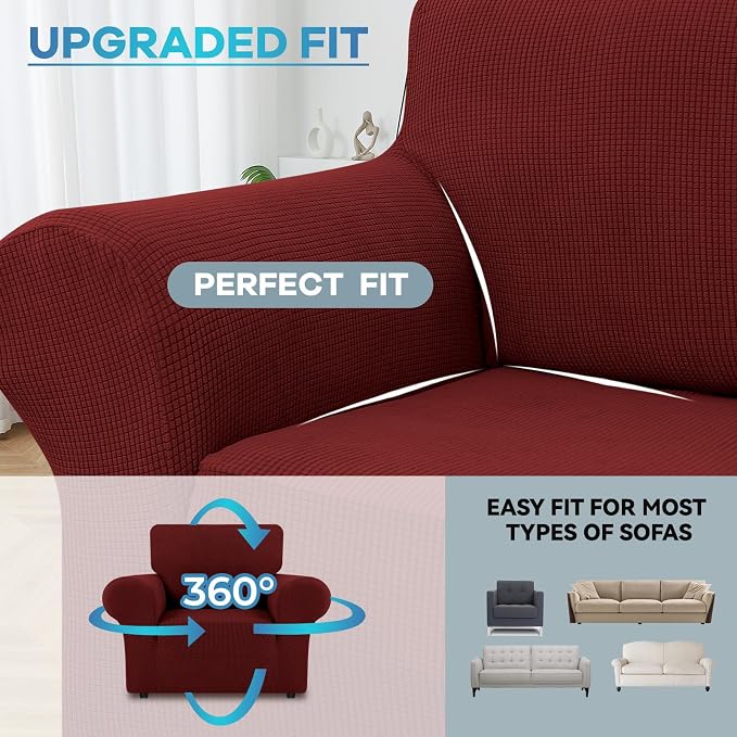 LURKA Stretch Chair Sofa Slipcovers 1 Piece Couch Covers - Image 4