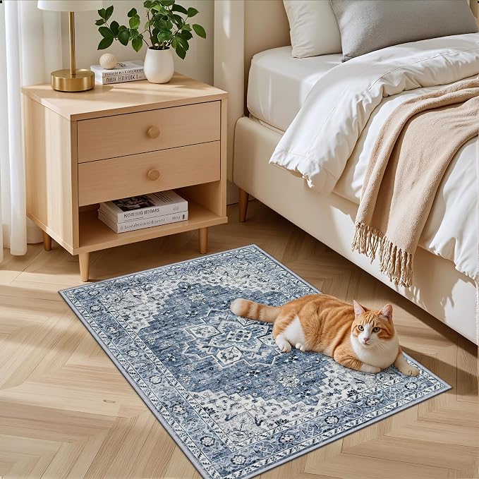 2x3 Area Rugs Living Room: Washable Vintage Rug - Image 3