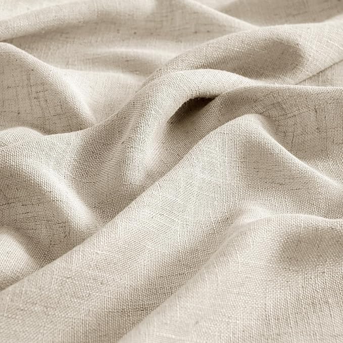 MIULEE Beige Linen Curtains 52x72 Inch 2 Panels - Image 4