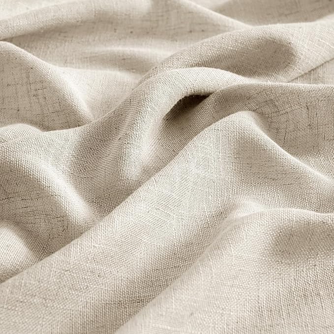 MIULEE Beige Linen Curtains 52x54 Inch Length - Image 4