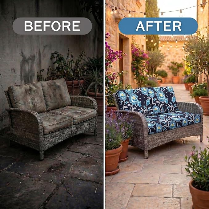 Waterproof Outdoor Cushion Covers, Stretch Patio Slipcovers | UV Resistant - Image 4