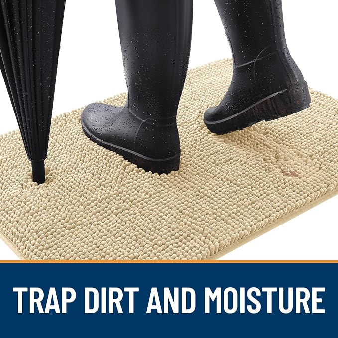OLANLY Dog Door Mat for Muddy Paws 24x16, Super Absorbent Chenille Mud Mat | - Image 2