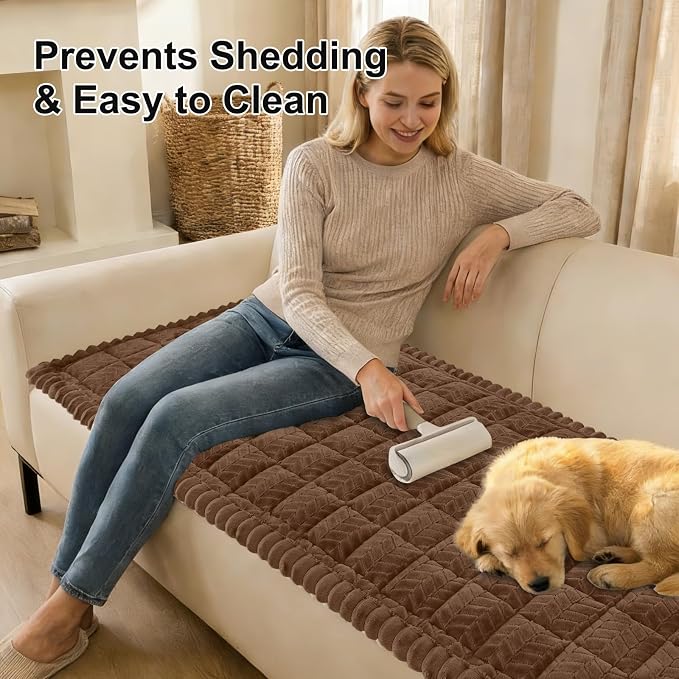 Smiry Couch Cover for Dogs, Non Slip Fuzzy Pet Sofa Covers Washable | Sofa - Image 3
