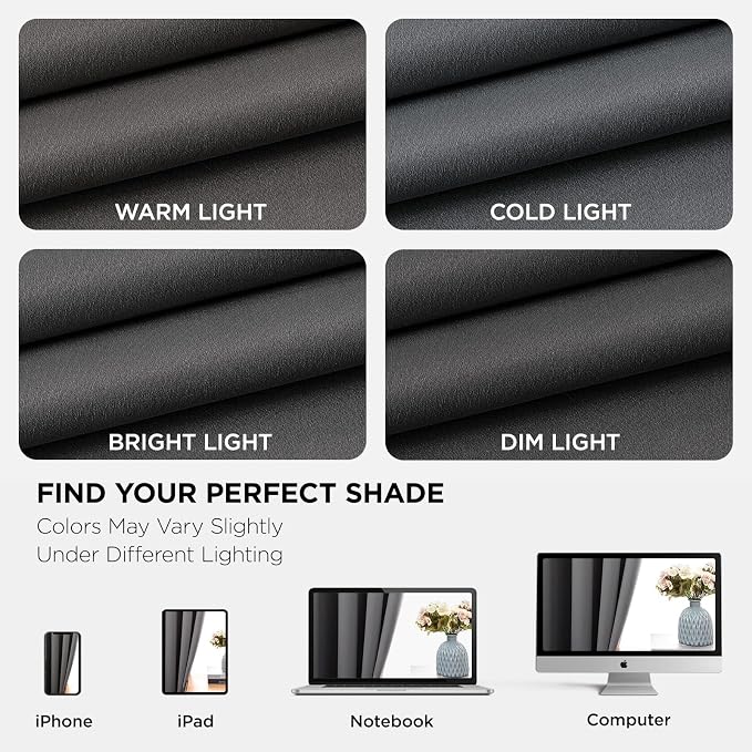 Joydeco Grey Blackout Curtains for Bedroom 63 Inch 2 Panels - Image 7