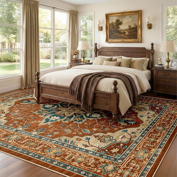 RELEANY Washable Area Rug, Large 9'x12', Water Repellent, Pet Friendly - Image 2