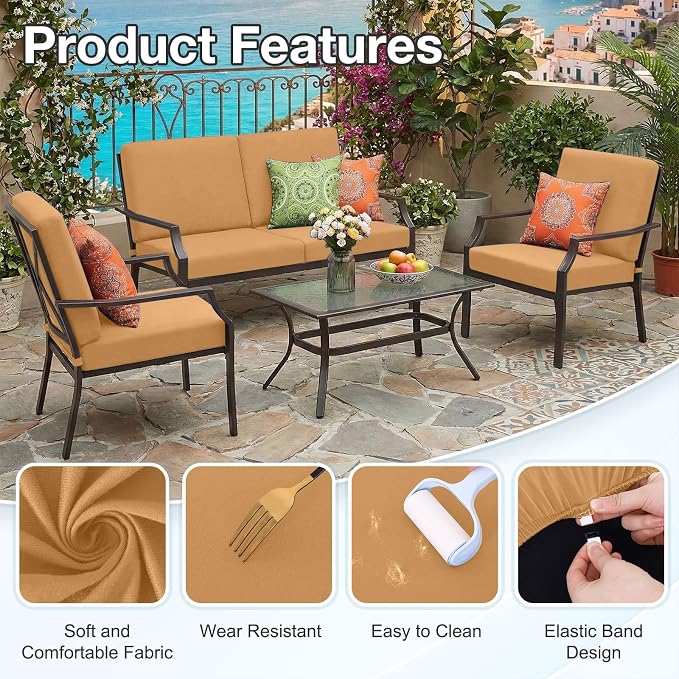 Waterproof Outdoor Cushion Covers, Stretch Patio Slipcovers | UV Resistant - Image 7