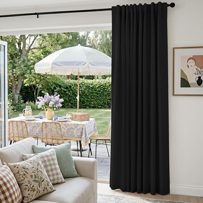 INOVADAY Extra Wide 100% Blackout Linen Curtains - Image 5
