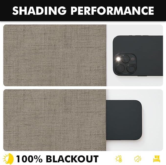 MIULEE 100% Blackout Linen Curtains 42 x 96 Inch Faux Linen 2 Panels | Thermal - Image 7