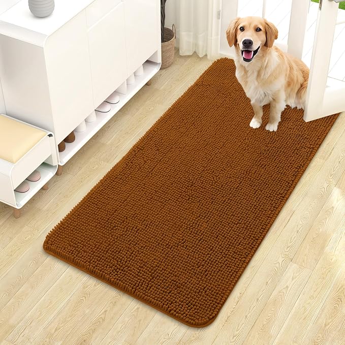 OLANLY Dog Door Mat for Muddy Paws 44x24, Super Absorbent Chenille Mud Mat | by OLANLY