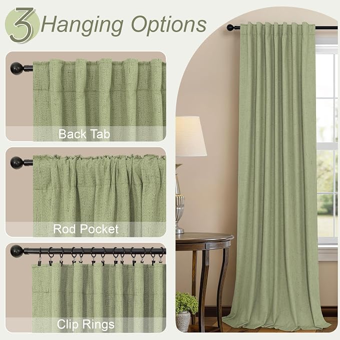 Light Sage Green Short Blackout Curtains - Image 6