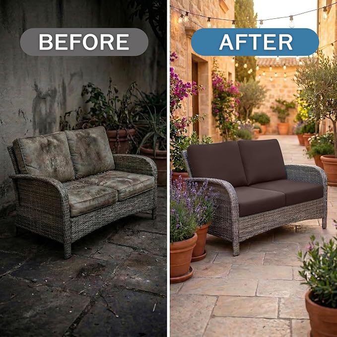 Waterproof Outdoor Cushion Covers, Stretch Patio Slipcovers | UV Resistant - Image 4