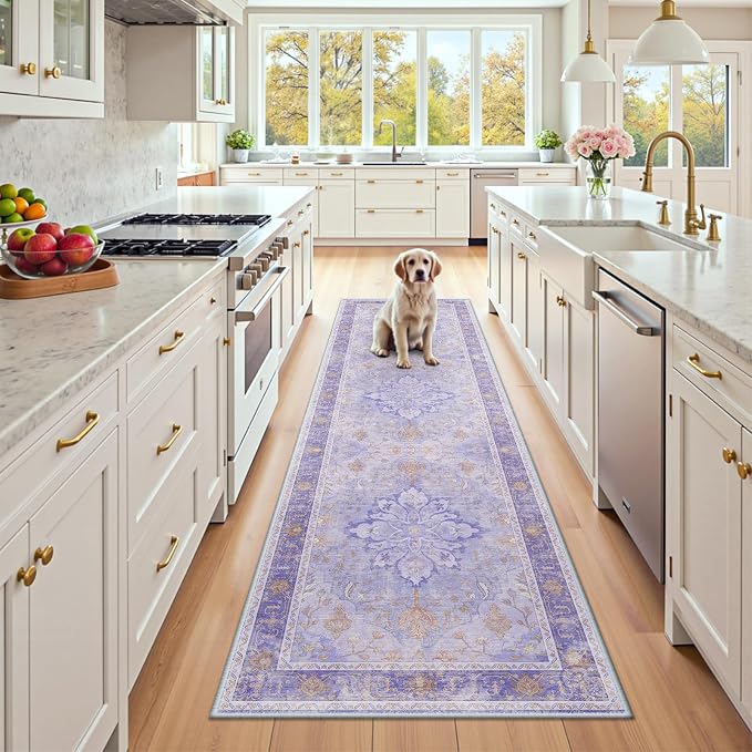 RELEANY Washable Area Rug, Runner 2'x8', Water Repellent, Pet Friendly by RELEANY