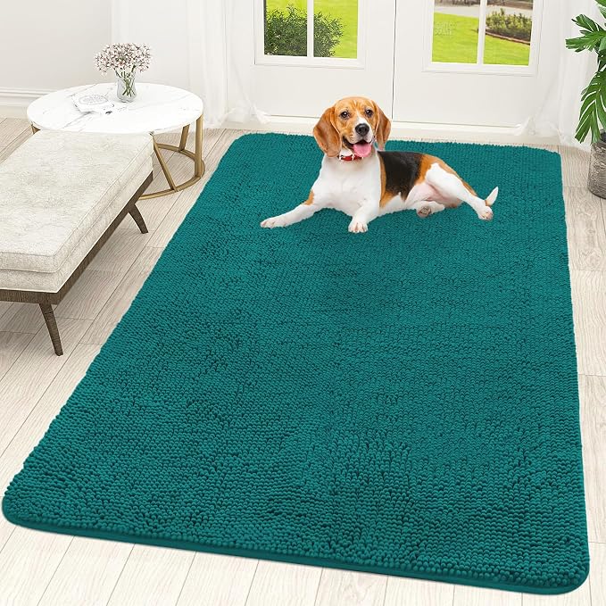 OLANLY Dog Door Mat for Muddy Paws 59x35, Super Absorbent Chenille Mud Mat | by OLANLY
