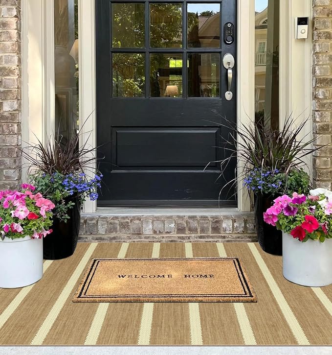 Striped 3x5 Entry Rug, Washable Indoor Outdoor Mats - Image 5
