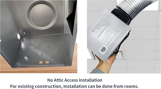 Tech Drive Bathroom Exhaust Fan with Light, 80 CFM, Super Quiet 1.5 Sone Bathroom Fan with Light, 1000lm Dimmable 3CCT LED Light 3000K/4000K/5000K Selectable, Energy Star Ventilation Fan, White