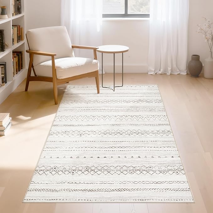 cotiled Washable 3x5 Entryway Rugs: Boho Moroccan Soft Small Rug | Solve Modern by COTILED