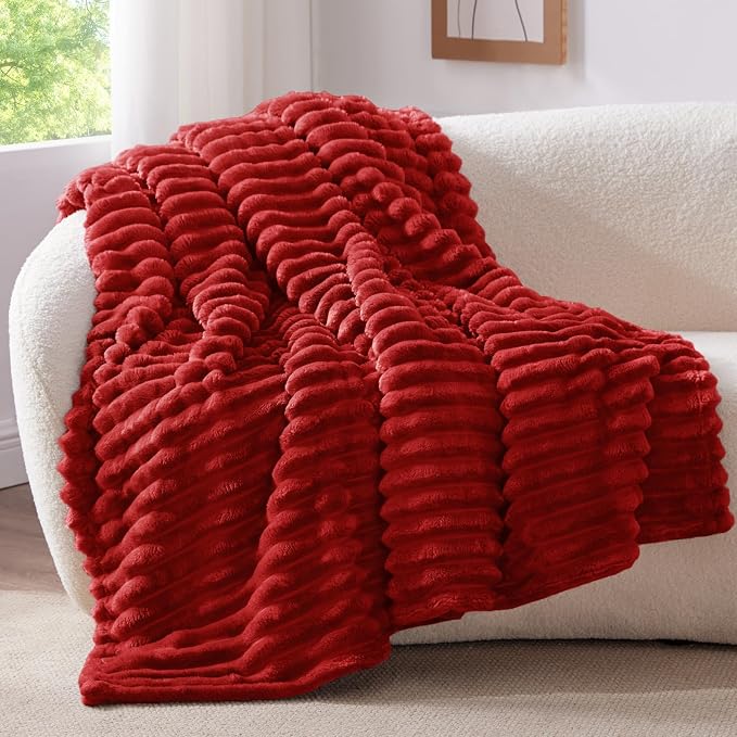 BEDELITE Striped Fleece Throw Blanket, Soft Cozy, Lightweight Warm, - Image 3