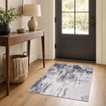 Entrance Rugs Indoor 2x3 Dark Grey Entry Rug Washable Abstract Small Area Rug by OmpaaHomeDecor