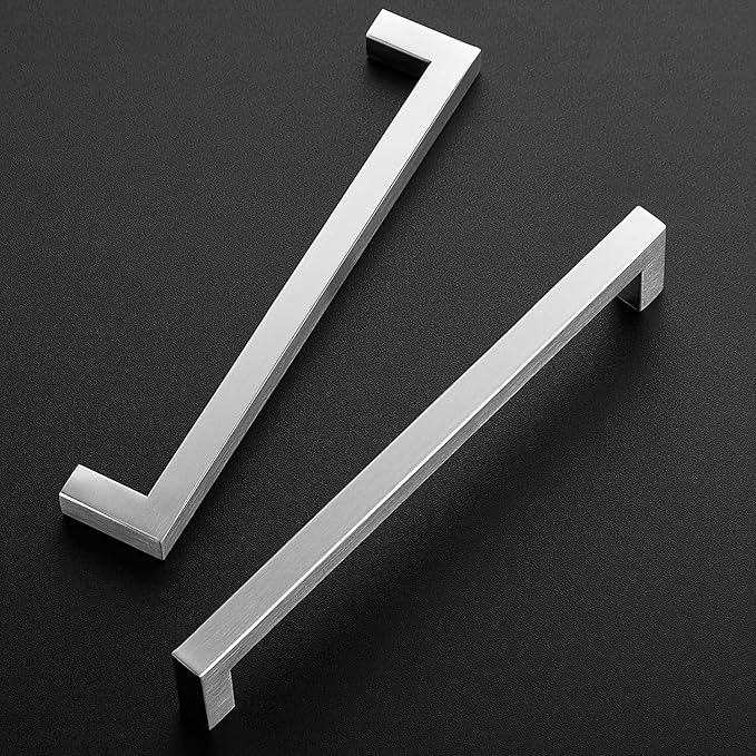 Ravinte 10 Pack 7-1/2 Inch Kitchen Square Cabinet Handles Satin Nickel Pulls Brushed Nickel Kitchen Cabinet Hardware Handles for Cupboard Drawer Pulls