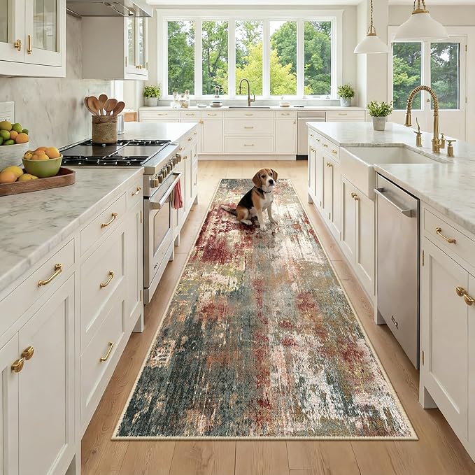 RELEANY Washable Runner 3'x9' Abstract Area Rug by RELEANY