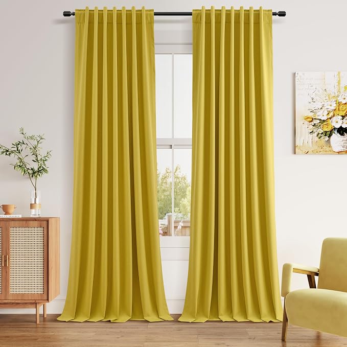 100% Blackout Curtains 84 Inch Length 2 Panels Set by Guken