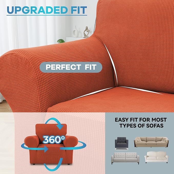 LURKA Stretch Chair Sofa Slipcovers 1 Piece Couch Covers - Image 4
