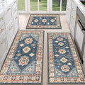 HEBE Boho Kitchen Rugs Set of 3, Non Slip Washable Kitchen Mats by HEBE
