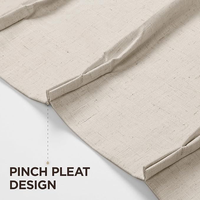 Joydeco Pinch Pleated Linen Curtains - Image 5