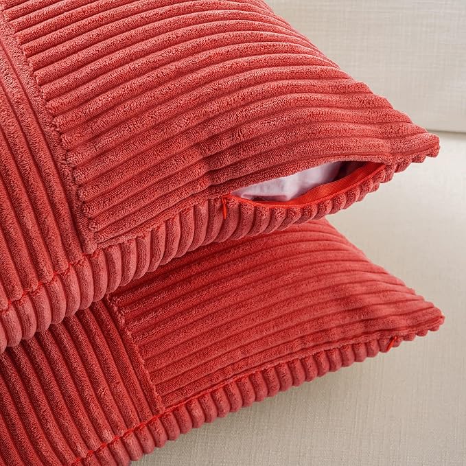Fancy Homi 2 Packs Red Decorative Throw Pillow Covers 20x20 Inch - Image 4