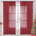 BGment Burgundy Linen Curtains 72 Inches Long by BGment