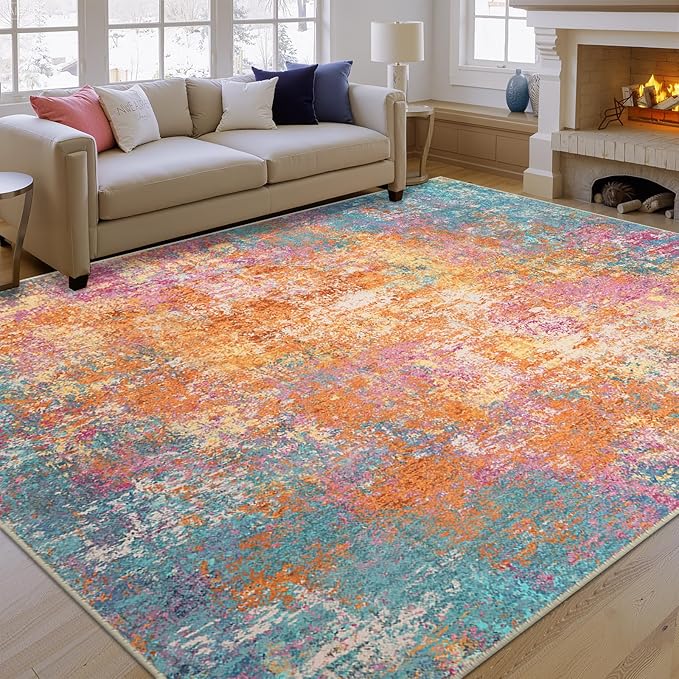 RELEANY Washable 8'x10' Abstract Area Rug - Image 8