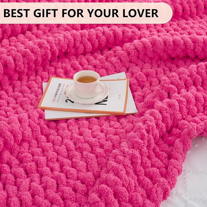 L'AGRATY Chunky Knit Throw Blanket - Image 6